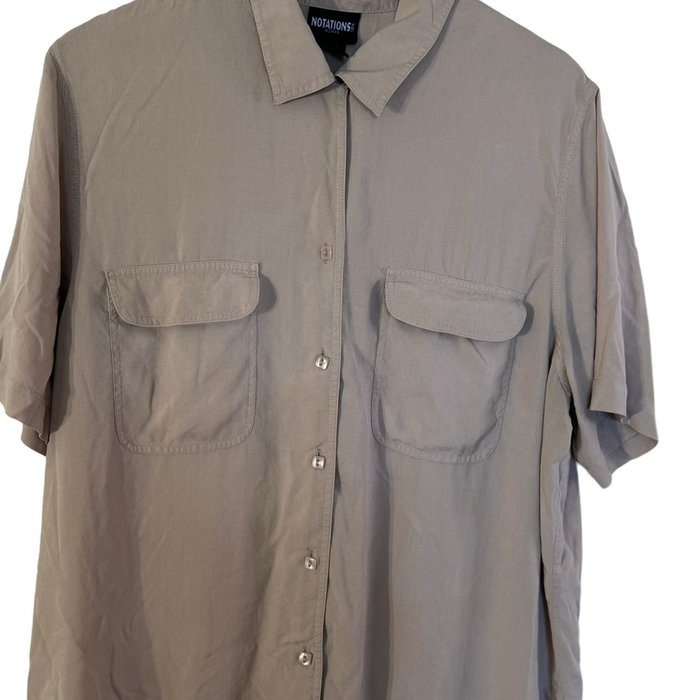 Notations Womens 100% Silk Button Down Collared T… - image 2